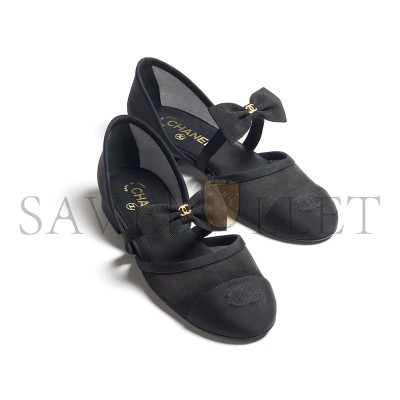 CHANEL MARY JANES MESH & GROSGRAIN G46701